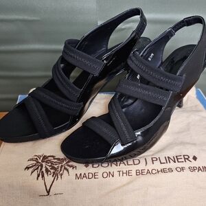 Donald Pliner Heels Black Womens Size 8.5 Sexy Strappy